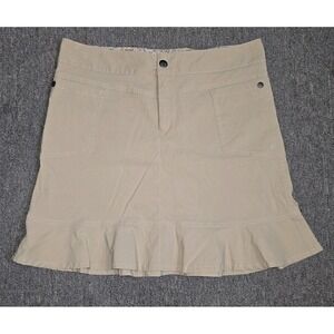ATHLETA Tan Stretch Ruffle Hem Active Wear Hike Skirt Sz 10